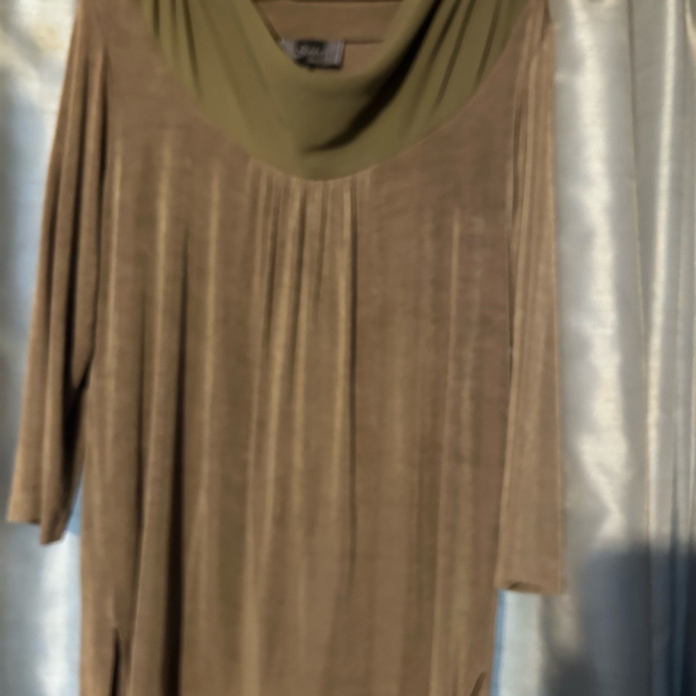 Slinky Brand Olive and Taupe Tunic
